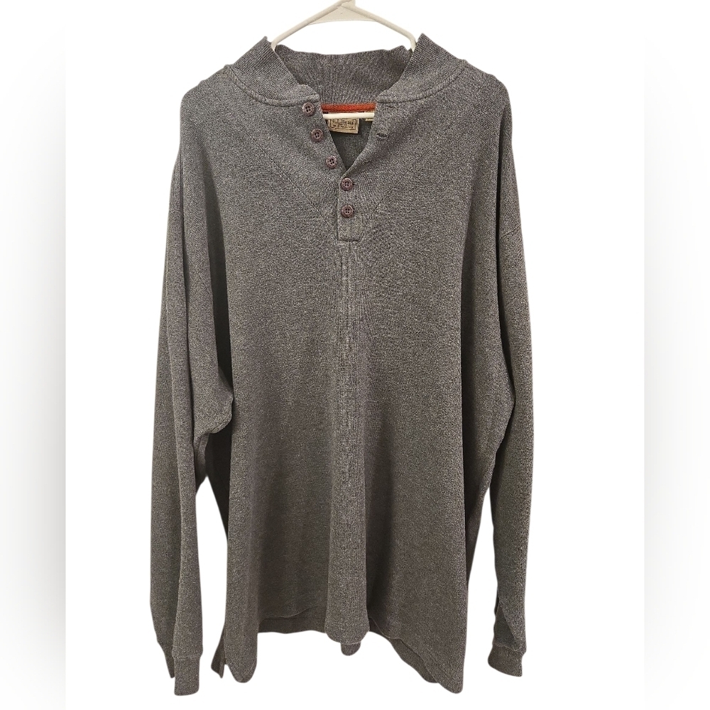 VTG L.L.BEAN MEN'S HENLEY MOCK NECK PULLOVER LONG SLEEVE THERMAL. SIZE XXL-TALL.